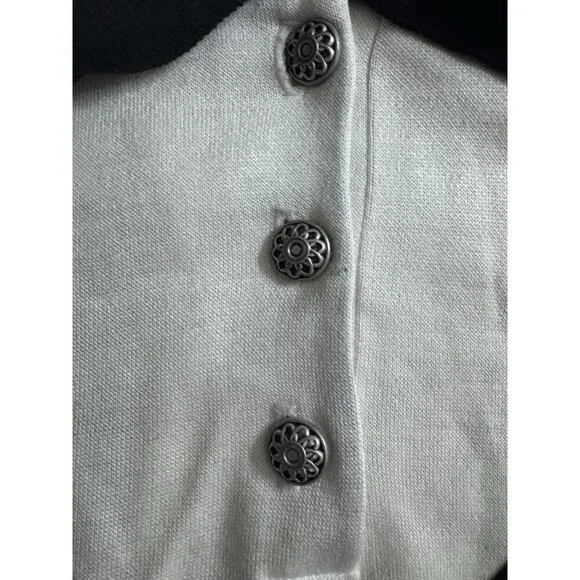 Vintage Alfred Dunner USA Made Size 1X Black & White Collared Sweater Plus Size - Picture 3 of 9